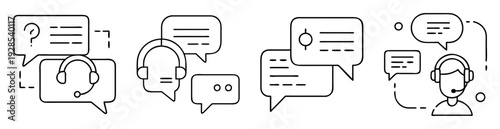 Vector illustration representing customer service, online support, call center and communications