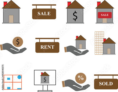 Real estate icon with vectors and EPS file