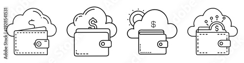 Conceptual illustration of secure online banking and cloudbased financial services