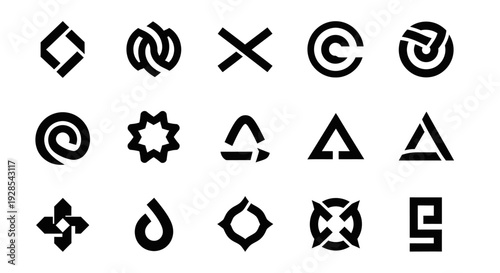 Abstract geometric logos. Vector design elements