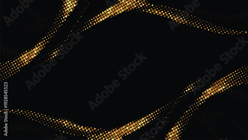 Black and Gold Geometric Triangle Flow Abstract Vector Background, Perfect for Luxury Branding Premium Corporate Events High End Marketing and Elegant Presentations