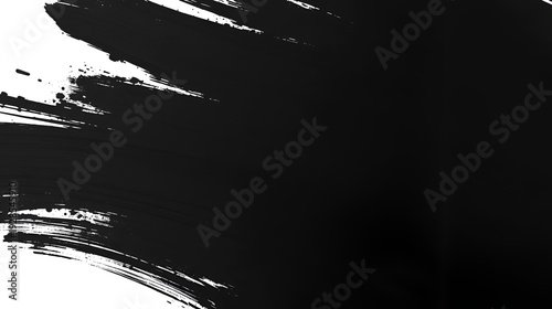 Abstract Paint Brush Black Luma Matte Transition on White Background With Several Stokes Building Up To Solid Black for motion graphics, masks, transitions, fades, mattes, reveals.