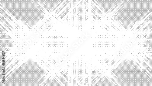 Black White Symmetrical Halftone Frame Abstract Vector Background, Ideal for Luxury Branding Template, Website Hero Section and Professional Presentation Design