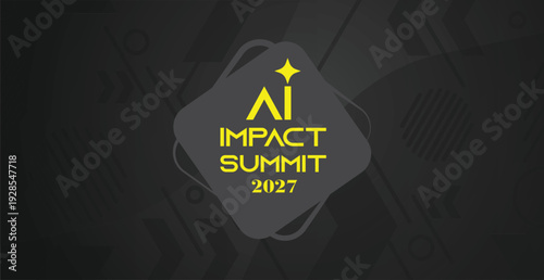 A professional event banner featuring the "AI Impact Summit" logo on a fluid, abstract background