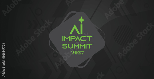 A professional event banner featuring the "AI Impact Summit" logo on a fluid, abstract background