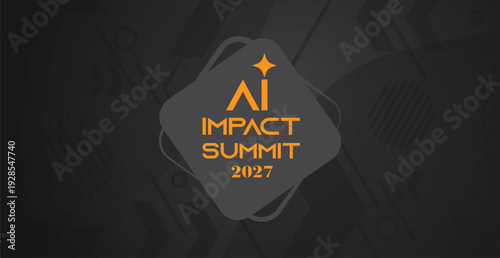 A professional event banner featuring the "AI Impact Summit" logo on a fluid, abstract background