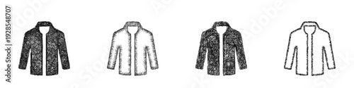 Sketch clothes icon design set