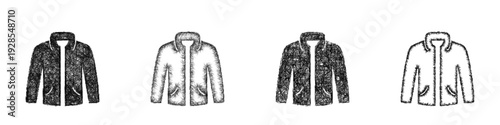 Sketch jacket icon design set