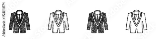 Sketch suit icon design set