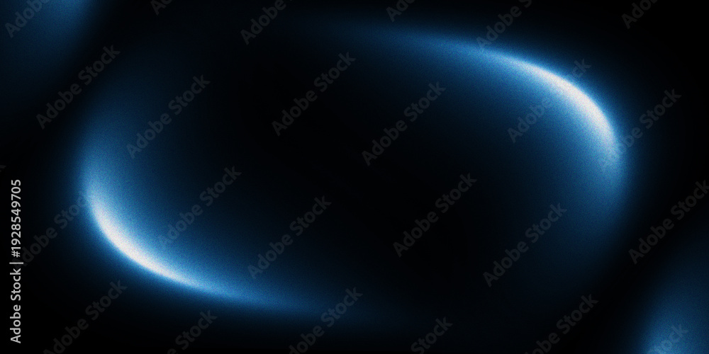 Fototapeta premium Abstract Dark Blue Grainy Light Leak with Gritty Texture on Black Background