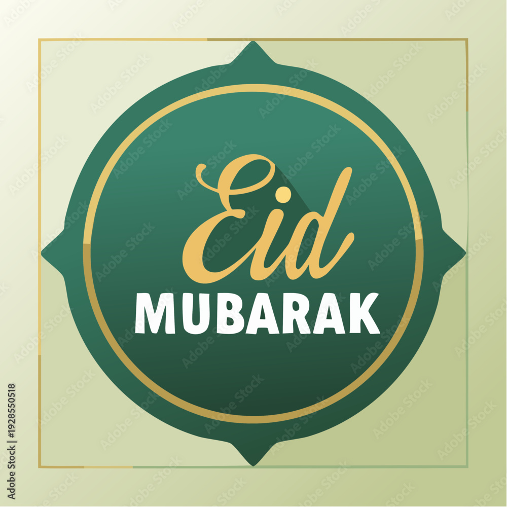 Obraz premium Eid Mubarak Islamic Greeting Card Design.