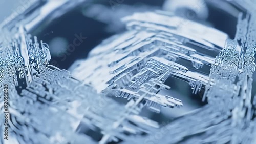 Wallpaper Mural Abstract close-up of intricate glass-like structures reflecting light in a blurred background Torontodigital.ca