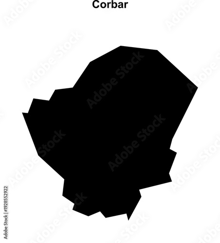 Corbar (England) blank outline map