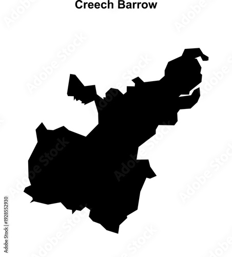 Creech Barrow (England) blank outline map