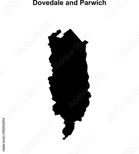Dovedale and Parwich (England) blank outline map