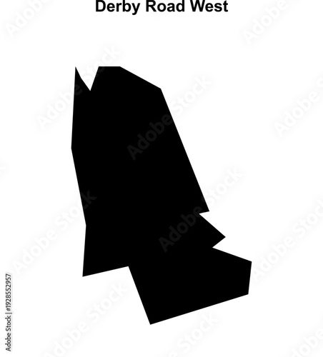 Derby Road West (England) blank outline map