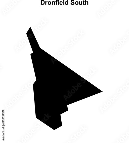 Dronfield South (England) blank outline map