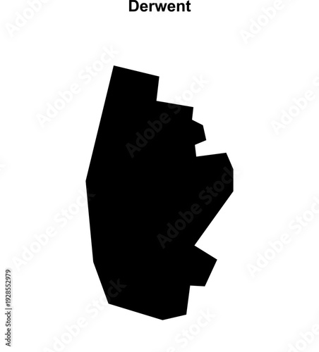 Derwent (England) blank outline map