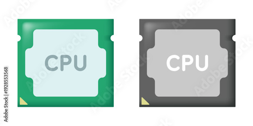 CPU icon. Vector icon isolated on white background.