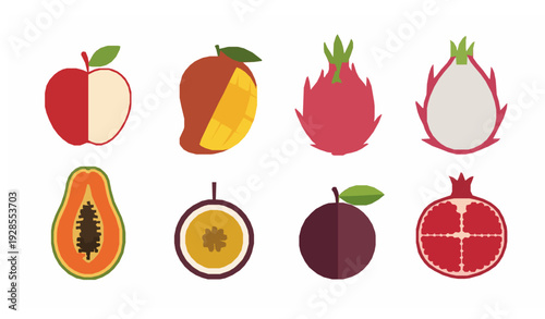 Minimal flat fruit artwork for modern t shirt and poster design