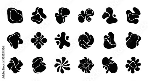 Abstract organic shapes set. Blob elements collection.