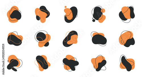 Abstract organic shapes set. Modern graphic elements.