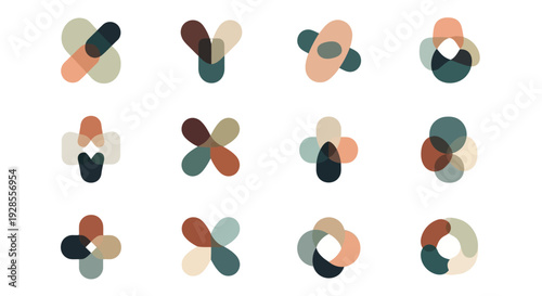 Abstract shapes set, modern geometric design elements