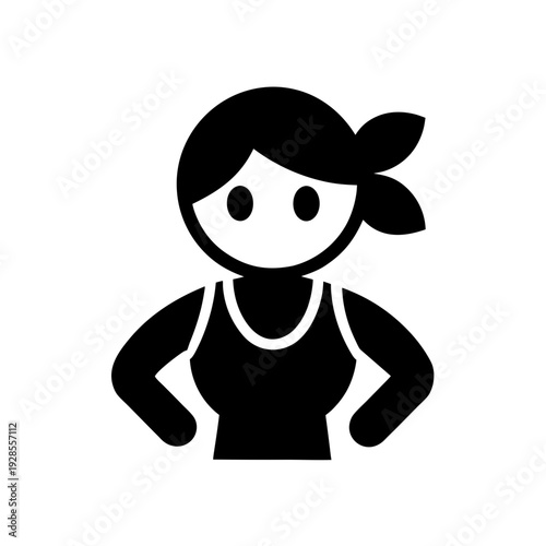Confident female athlete with hands on hips in a sporty outfit