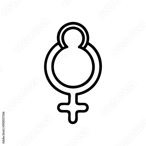Universal symbol representing the female gender identity and women's rights.