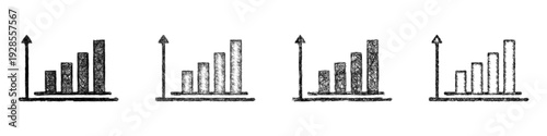 Sketch bar chart icon design set