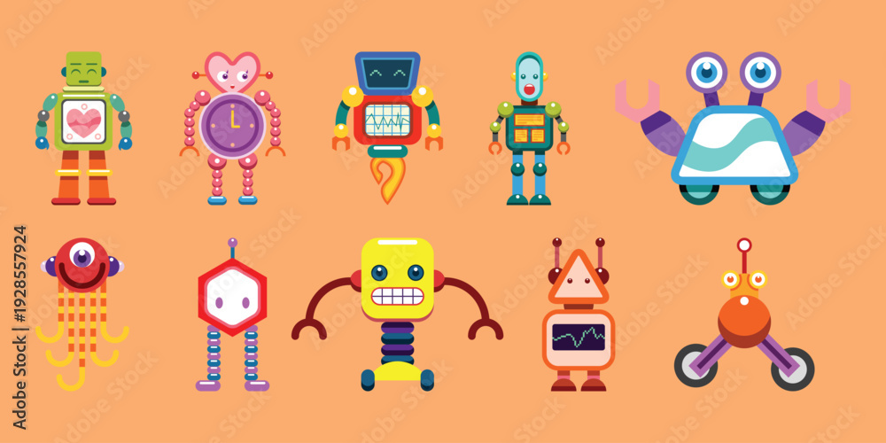 Obraz premium Vector illustration robots