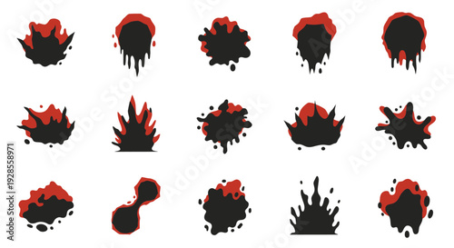 Blood splatter set, abstract design elements