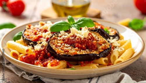 Pasta alla Norma Sicilian Eggplant Pasta Traditional Italian Dish