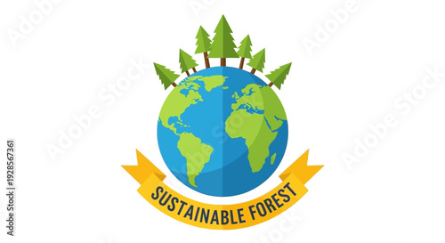 Earth with green trees on top.