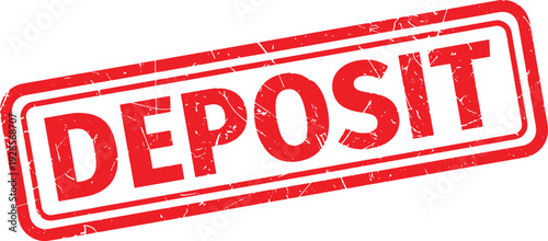 DEPOSIT red rubber stamp text