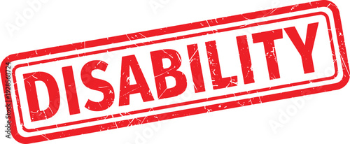 DISABILITY red rubber stamp text