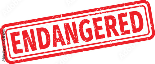 ENDANGERED red rubber stamp text