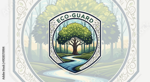 Eco Guard Logo With Tree Design.
