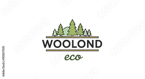 Woolond eco logo with trees.