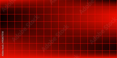 Red glowing neon wireframe background. Shining diagonal checkered grid planes in perspective. Retro futuristic depth wallpaper. Arcade game sci fi matrix surface backdrop for poster, banner. Vector