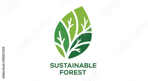 Sustainable Forest Green Leaf Logo.