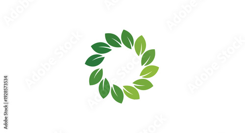 Green leaf eco friendly symbol logo.