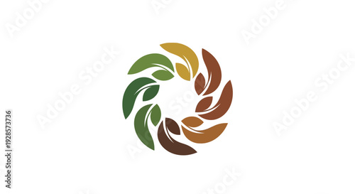 Multicolored leaf logo design element.