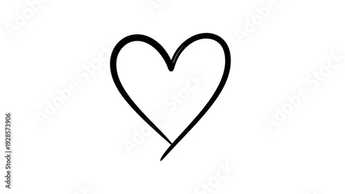 Emotive hand-drawn heart symbol conveying love, affection, and passion, perfect for romantic designs and heartfelt messages for various applications