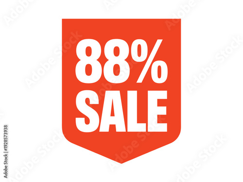 Large orange sale tag graphic prominently displays eighty-eight percent discount.