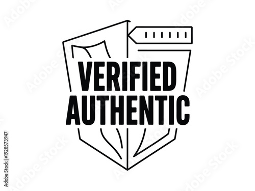 Second verified authentic shield graphic features small tick marks above the central.