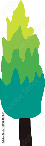 Cute cartoon tree illustration for foliage background