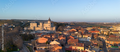 Panoramic View of Simancas Village and Historic Castle in Valladolid Spain