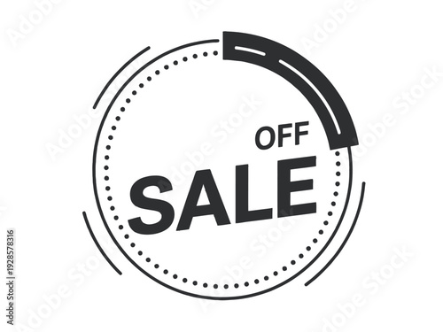Monochrome circular stamp indicates a limited time offer with an abstract gauge.