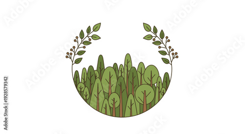 Green cactus plants in a semicircle.